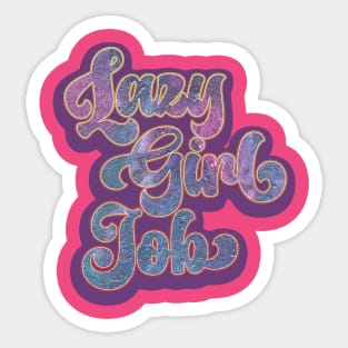 Vintage Lazy Girl Job Funny Retro Meme Sticker